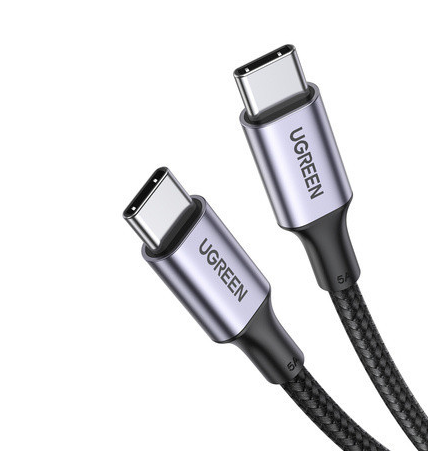 CABLU alimentare si date Ugreen, "US316", Fast Charging Data Cable pt. smartphone, USB Type-C la USB Type-C 100W/5A, braided, 1m, negru "70427" - 6957303874279