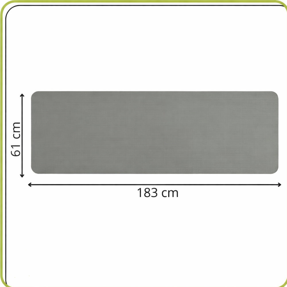 Saltea fitness antiderapanta din NBR, 183x61x1 cm, cu curea transport, gri