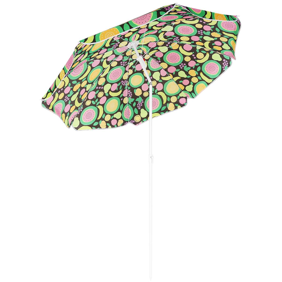 Umbrela de plaja 160 cm cu structura metalica, inclinare reglabila si husa transport, multicolor