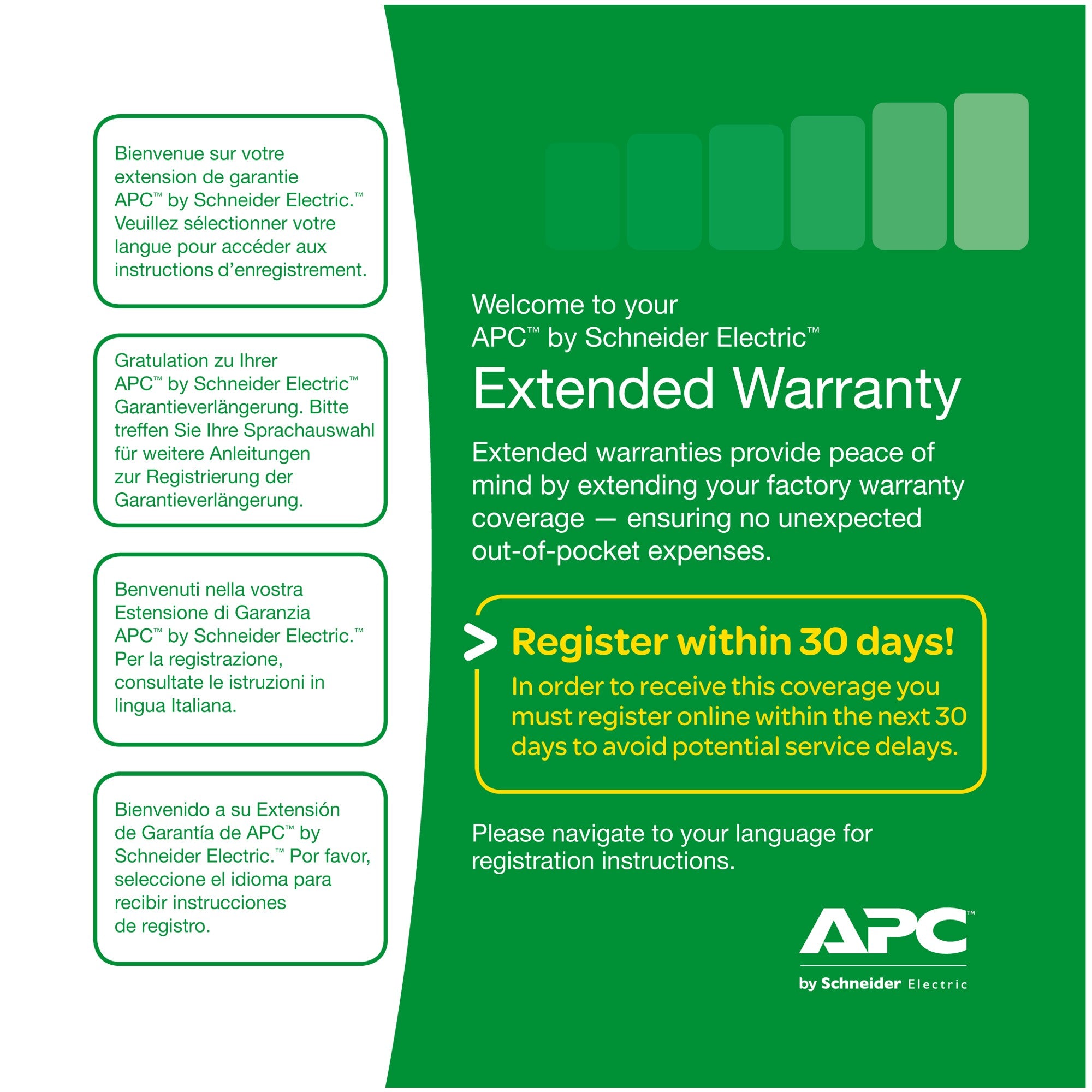 Extensie garantie APC 1 an pentru produs nou valabila pentruSMC1500I/1500I-2U, SMT1000RMI2U/1500I/1500RMI2U/2200I, SMX1500RMI2U "WBEXTWAR1YR-SP-03"