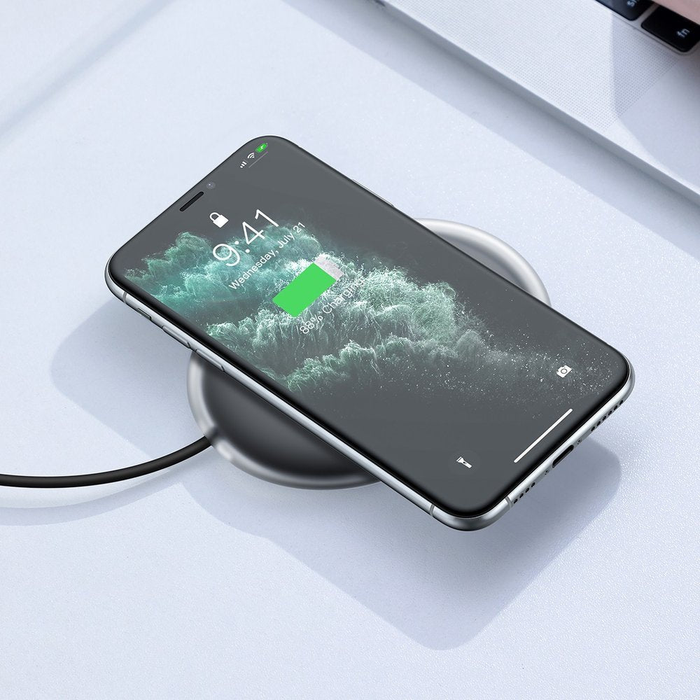 INCARCATOR wireless Baseus Jelly Qi 15W, compatibilitate smartphones, cablu Type-C la USB inclus, negru "WXGD-01" - 6953156223691