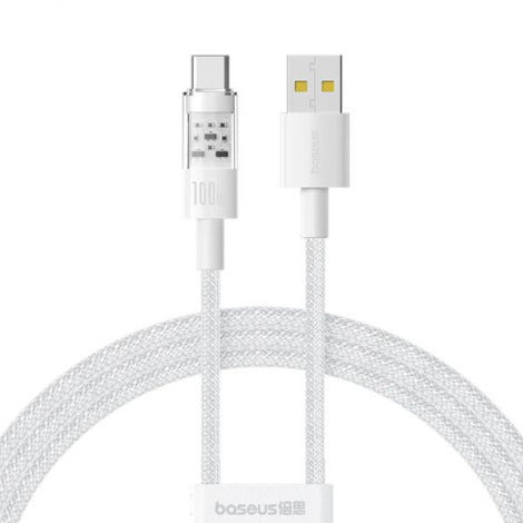 CABLU alimentare si date Baseus Gem, Fast Charging Data Cable pt. smartphone, USB la USB Type-C 100W, 1m, alb "P10373002211-00" - 6932172658731