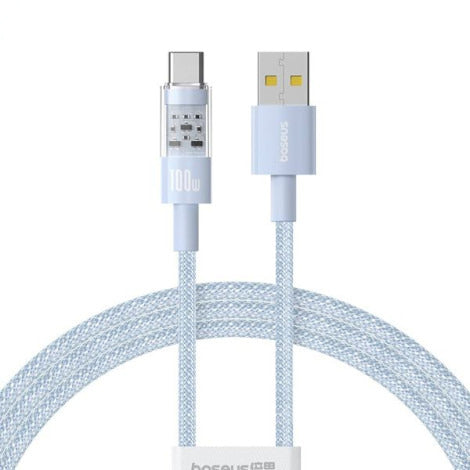 CABLU alimentare si date Baseus Gem, Fast Charging Data Cable pt. smartphone, USB la USB Type-C 100W, 1m, albastru "P10373002311-00" - 6932172658717