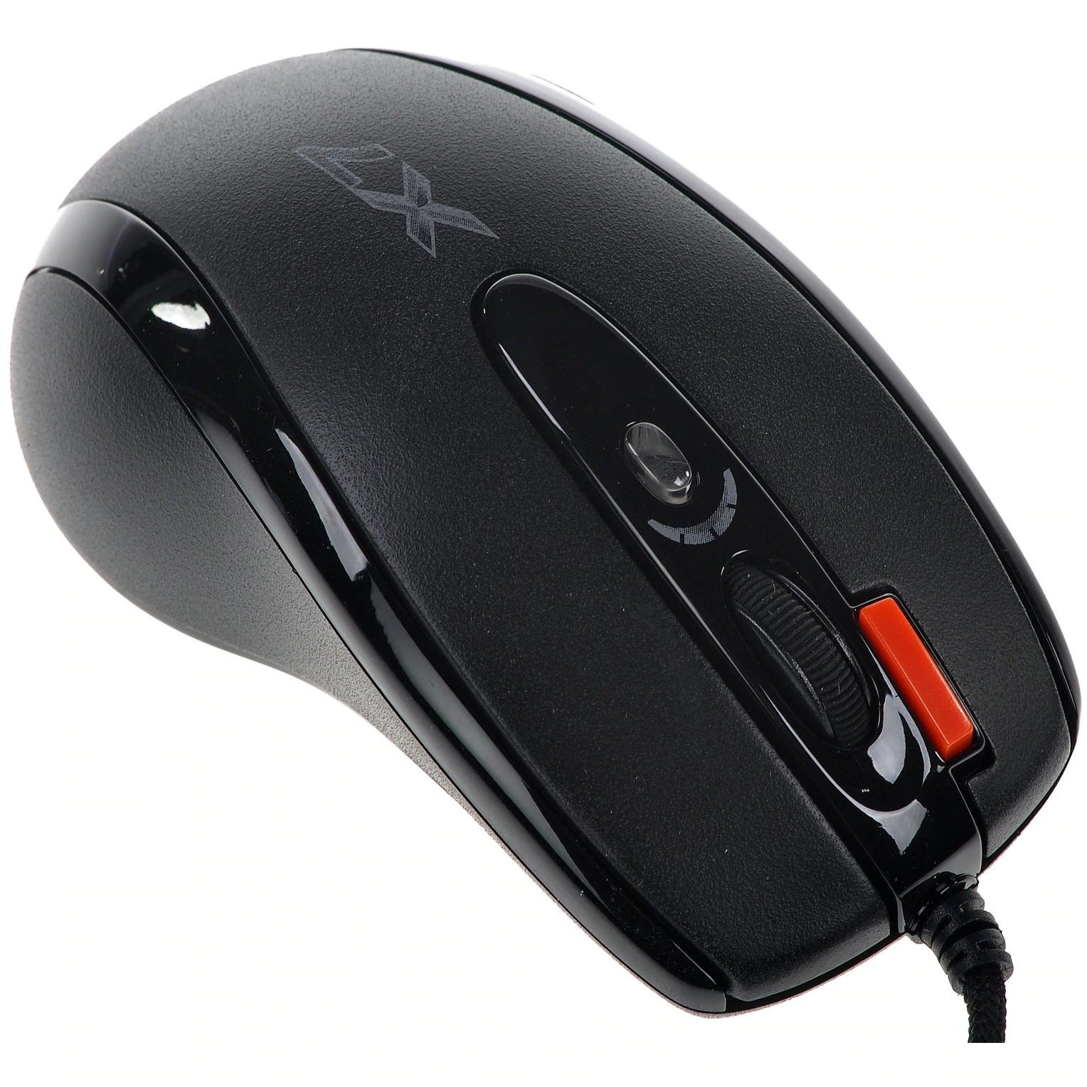 MOUSE A4tech, gaming, cu fir, USB, optic, 2000 dpi, butoane/scroll 6/1, buton selectare viteza, negru, "X-710BK"