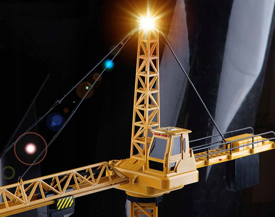 Macara construction RC pentru copii, 128 cm, cu lumini, sunete si accesorii incluse - 10