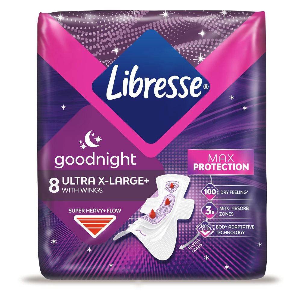 Absorbante, Libresse, 8 buc Ultra Thin Night Extra Wing
