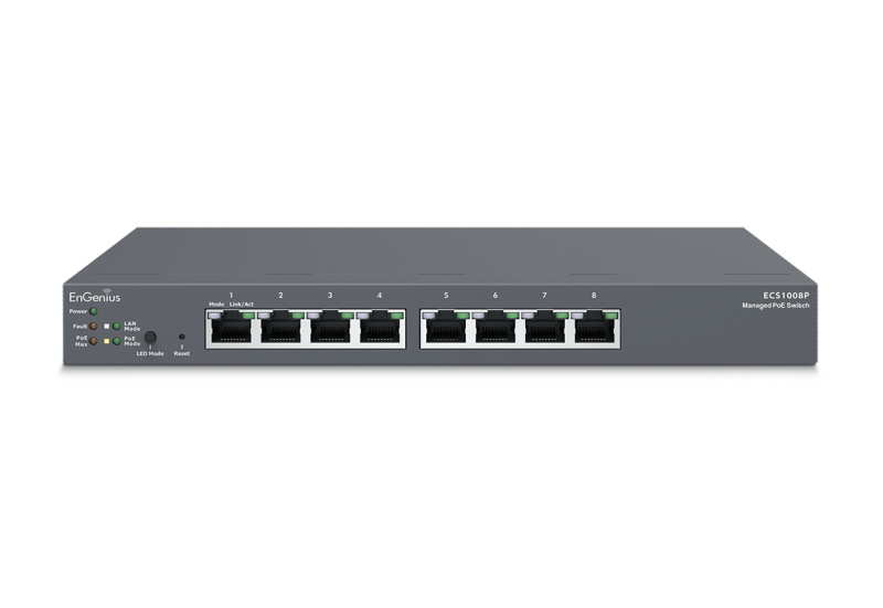 Switch EnGenius Managed 8-port 55W GbE (EnGenius Managed / stand-alone Desktop 8-port 55W GbE Switch (PoE) 8-port GbE...)