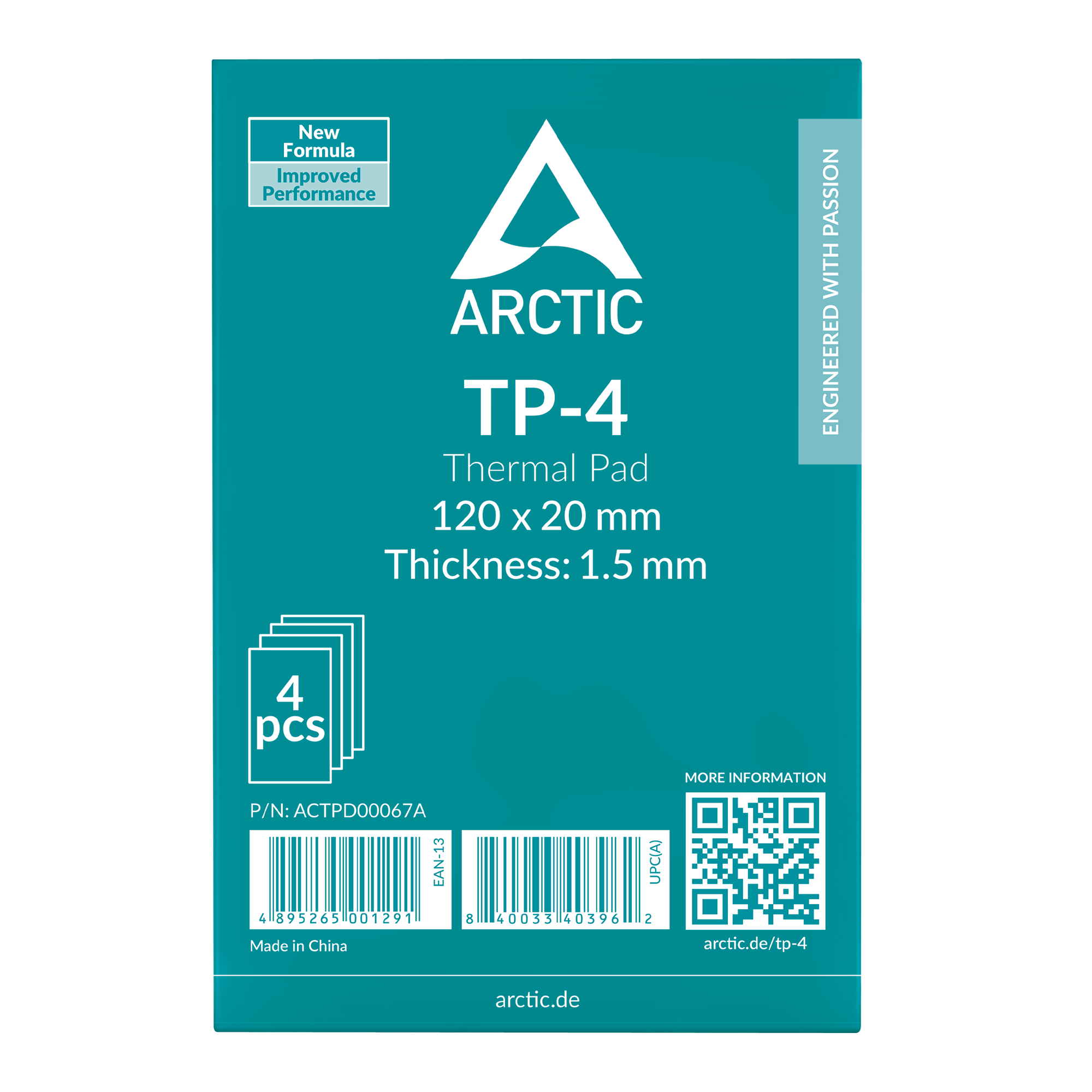 Set 4 buc Thermal Pad Arctic "TP-4", 120 x 20 mm 1.5mm grosime, densitate 3.4 g/cm3,"ACTPD00067A"