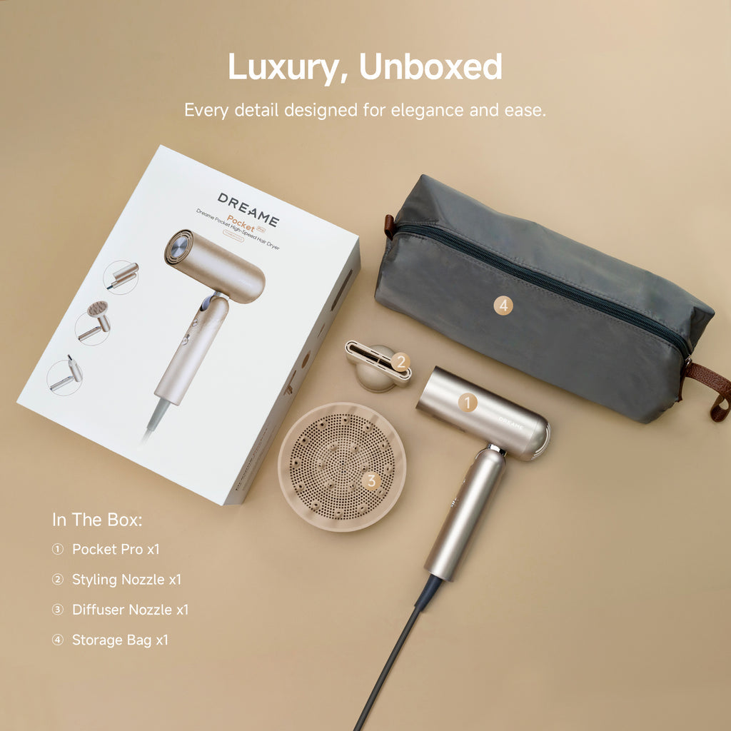 HAIR DRYER POCKET PRO/AHD51 PRO-TITANIUM GOLD DREAME "AHD51 PRO-TITANIUM GOLD"