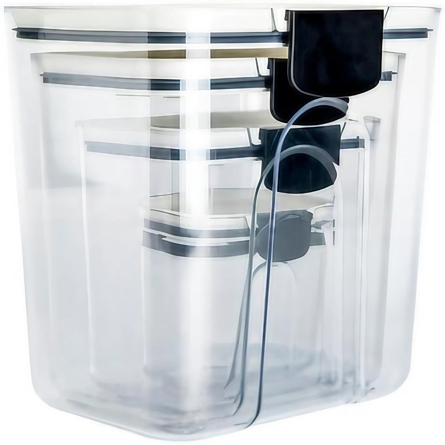 Set 4 Recipiente Depozitare Alimente, Flippy, pentru Organizare Bucatarie, cu Inchidere Ermetica, Transparent, Plastic fara BPA, Compatibile cu Masina de Spalat Vase, Diferite Dimensiuni, 350 ml, 1300 ml, 2700 ml, 4600 ml