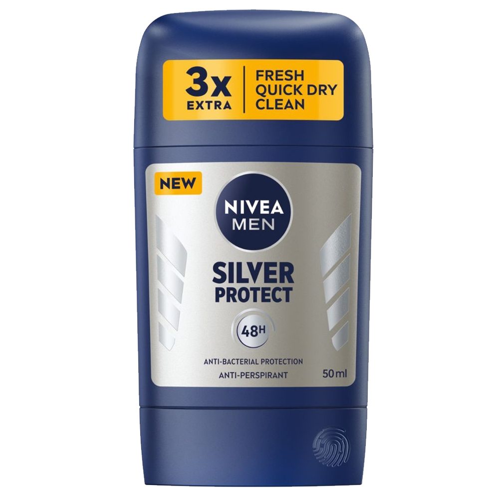 Antiperspirant Stick, Nivea, 50 ml Men Derma Silver Protect