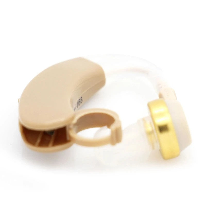 Aparat Auditiv, X-168, Aparat pentru Auz Perfect, fixare usoara, Amplificator de sunet in ear, Baterie inclusa pentru Canalul Auditiv, Bej