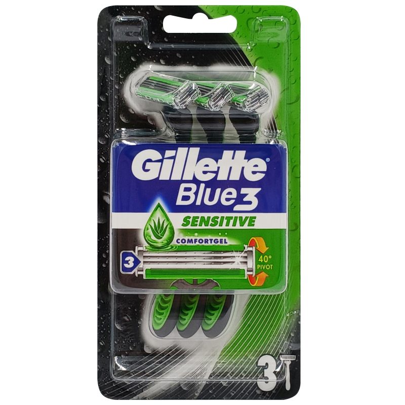 Aparat de Ras, Gillette, Blue3 3 buc Sensitive Comfort Gel Aloe