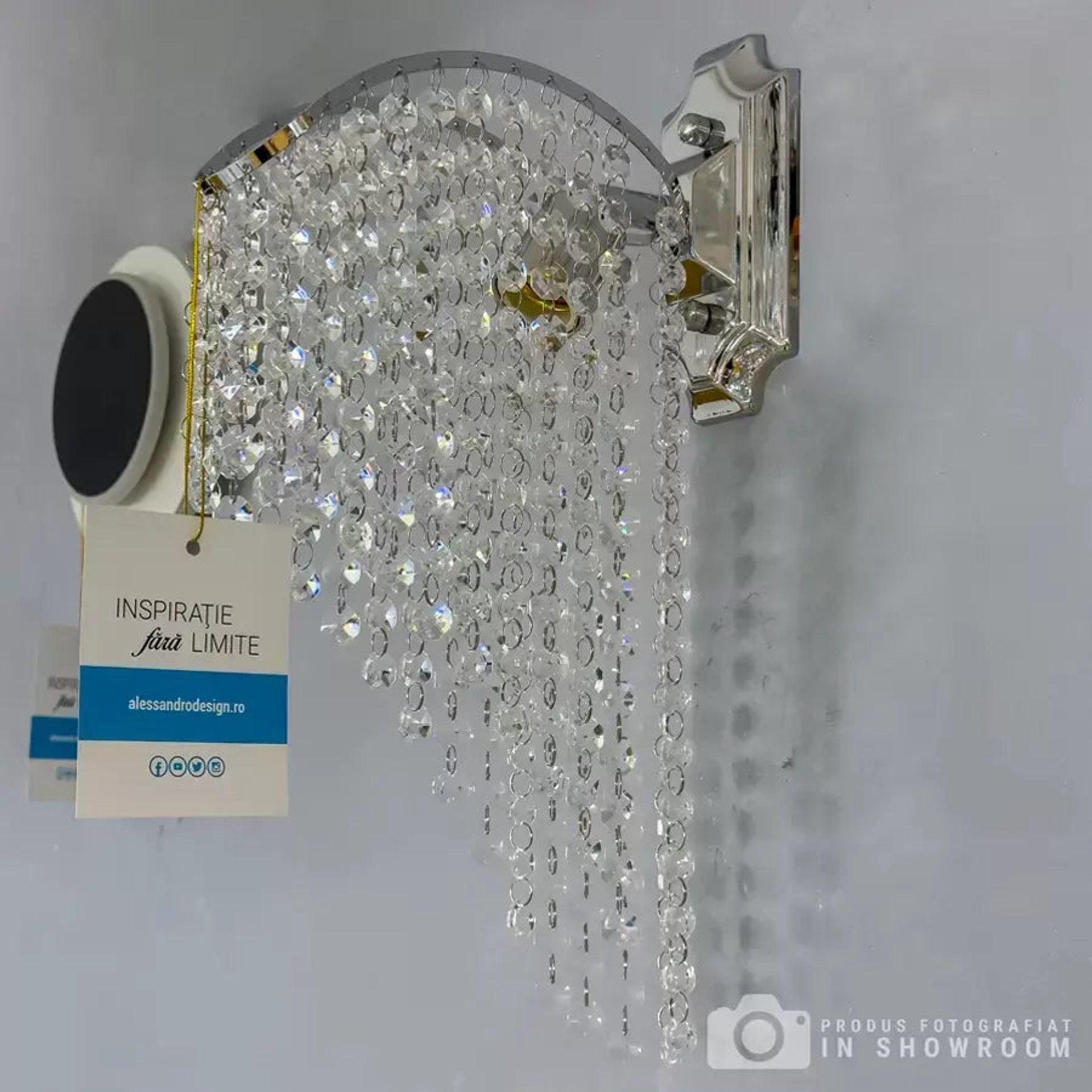 Aplica Cristal Ander 1x E14 Crom Lucios
