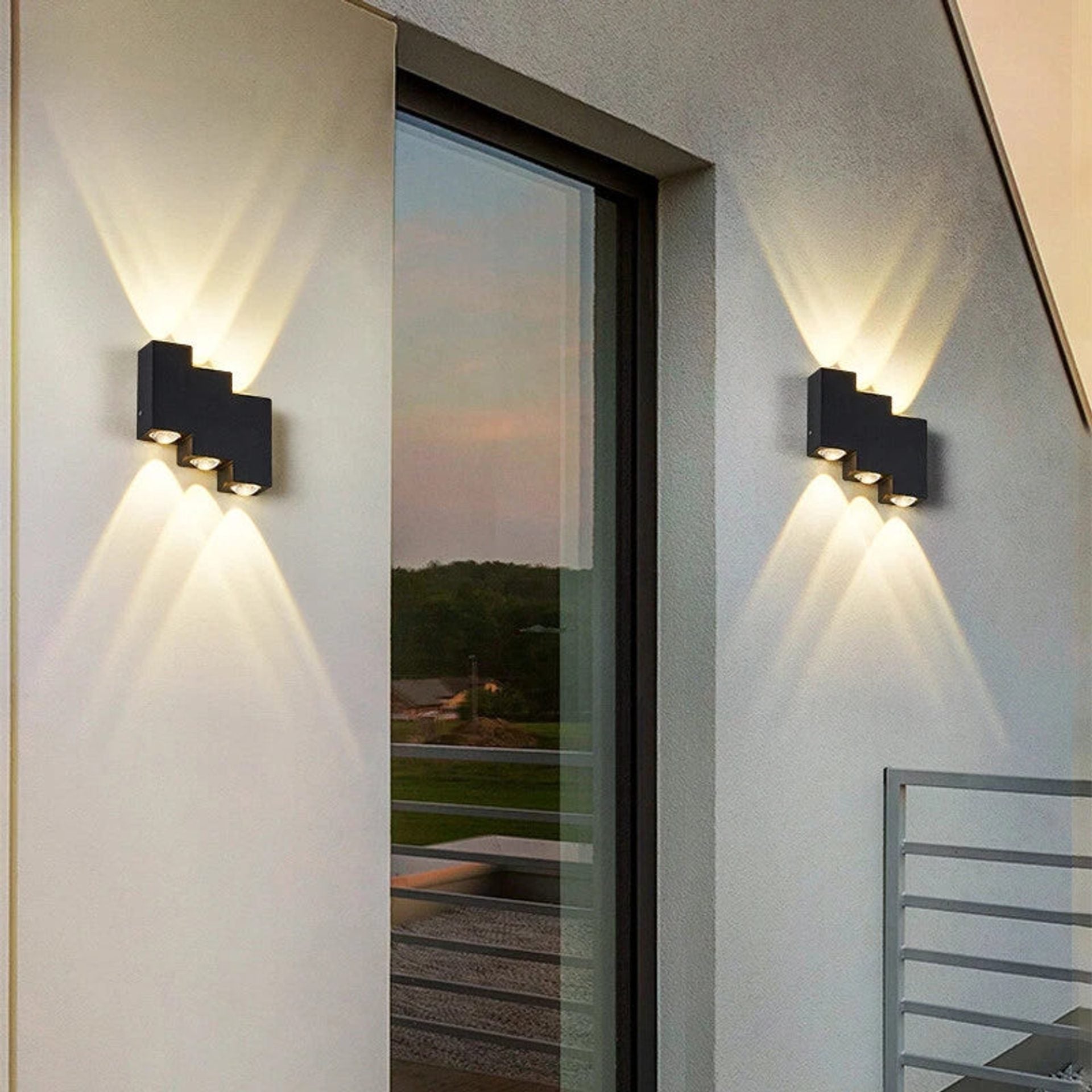 Aplica LED AX232, Exterior, 6 Surse, 6W, Negru, 3000K