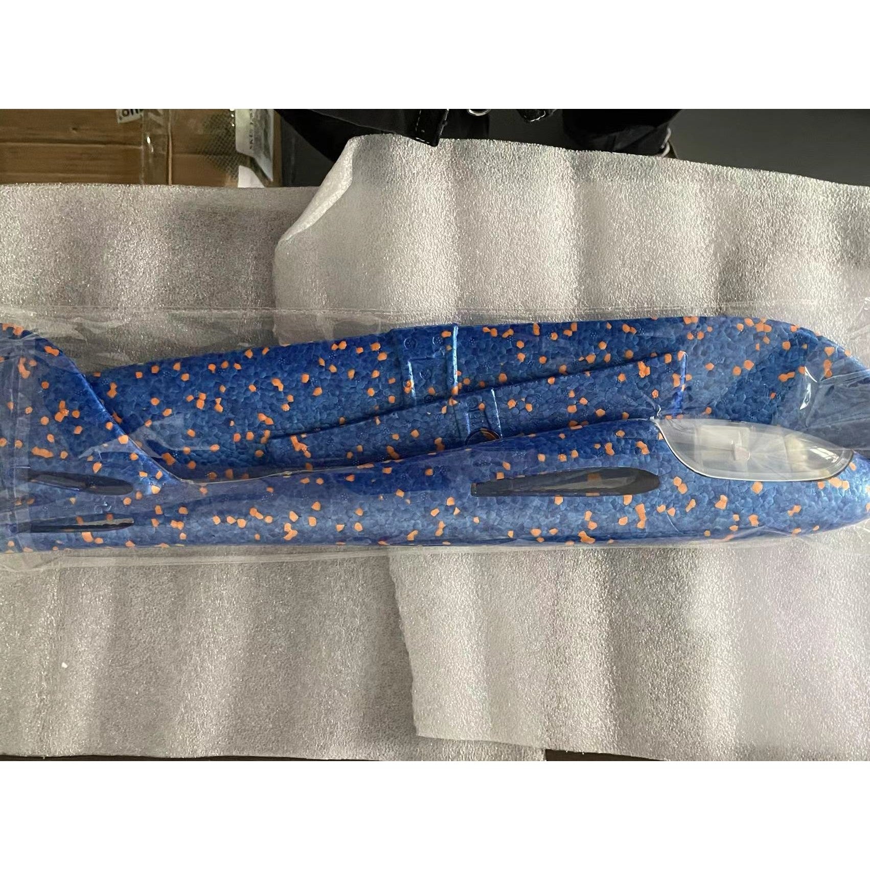 Avion Planor cu Pilot, Din Polistiren, Cu Lumini pe Toata Lungimea, 47 cm, Albastru