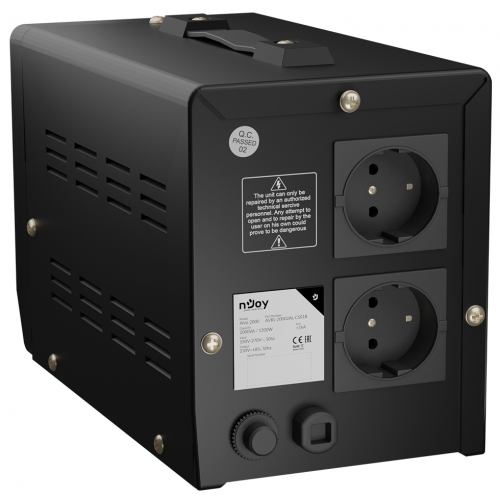 nJoy | AVRL-20002AL-CS01B | Alvis 2000 | Stabilizator de tensiune | 2000 VA | 1200W | Tower | Nr iesiri 2 Schuko | Intrare Schuko | Display digital "AVRL-20002AL-CS01B"