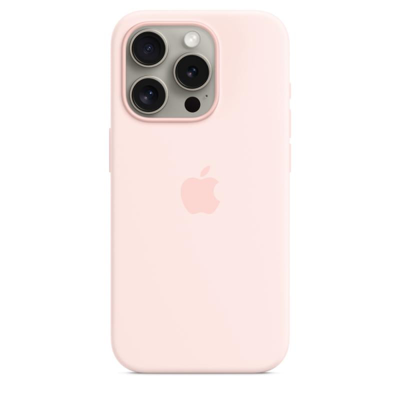 iPHONE Case 15 Pro Silicone Pk (iPhone 15 Pro Silicone Case with MagSafe - Light Pink)