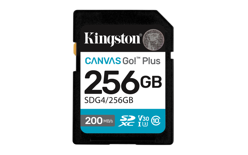 Kingston 256GB SDXC Canvas Go Plus Gen4 200MB/s C