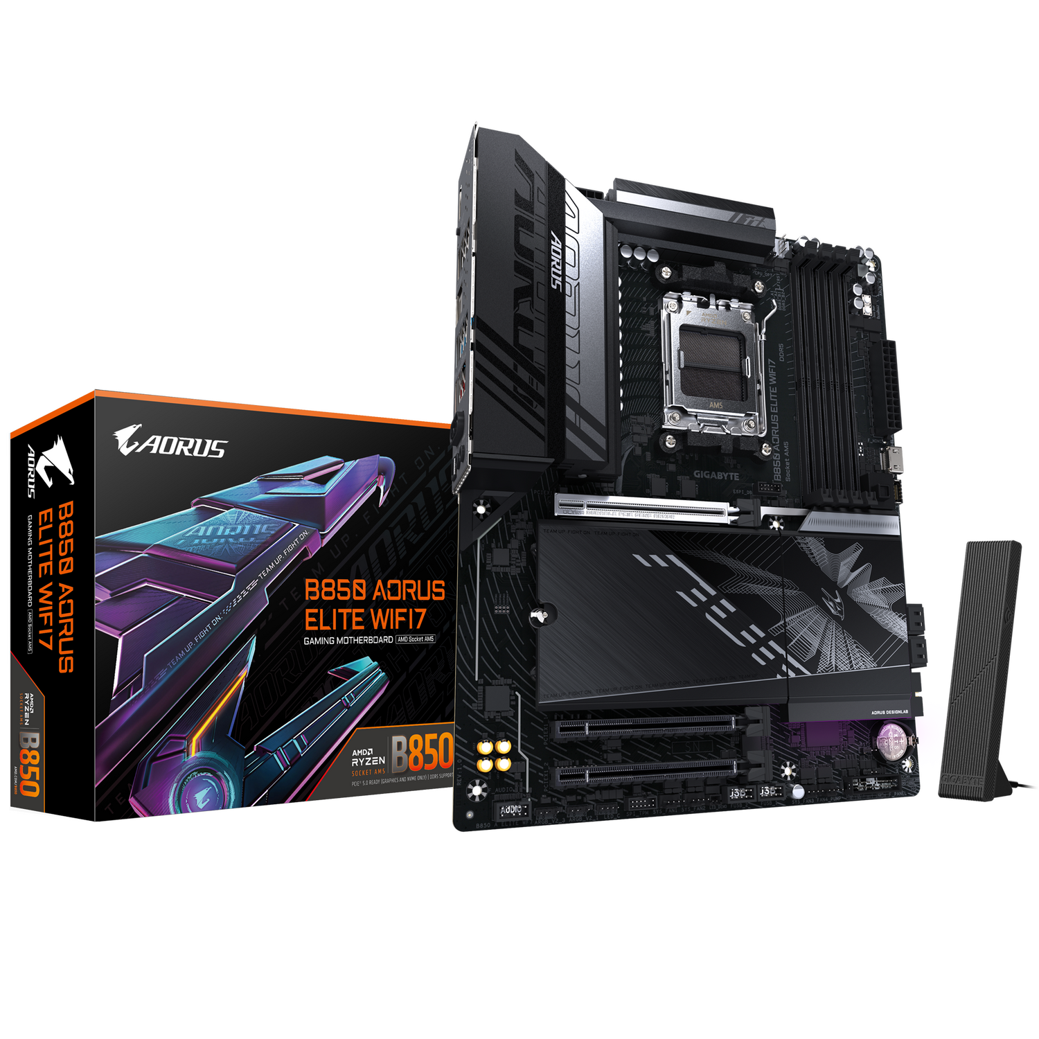 Placa de baza GIGABYTE B850 AORUS ELITE WIFI7, AM5, DDR5, Wi-Fi, BT, ATX, Negru "B850 A ELITE WF7"