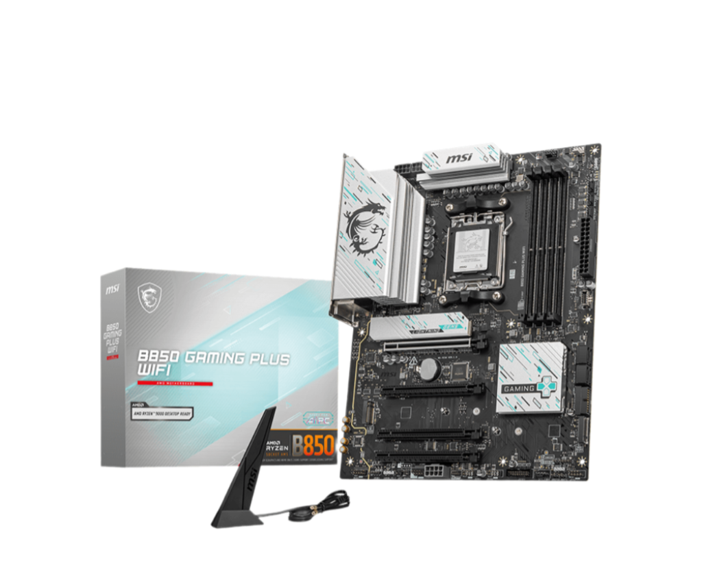 MSI B850 GAMING PLUS WIFI, ATX, Socket AM5, 4x DDR5, 4x PCIe 3.0 x16 slot, 3x M.2 slot, 4x USB 2.0, 1x USB 5Gbps, 1x USB 10Gbps, 2x USB 10Gbps Type-C, DP, 7.1 HD Audio, "B850_GAMING_PLUS_WIFI"