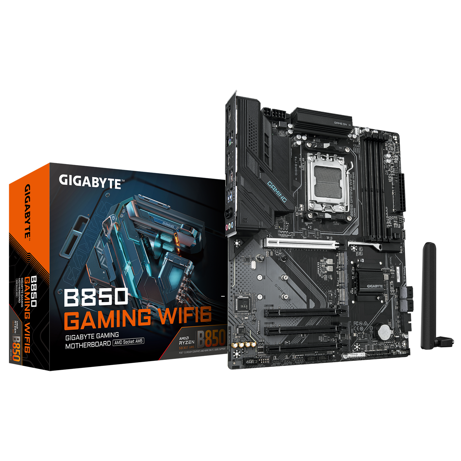 Placa de baza GIGABYTE B850 GAMING WIFI6, AM5, DDR5, Wi-Fi, BT, ATX, Negru "B850 GAMING WF6"