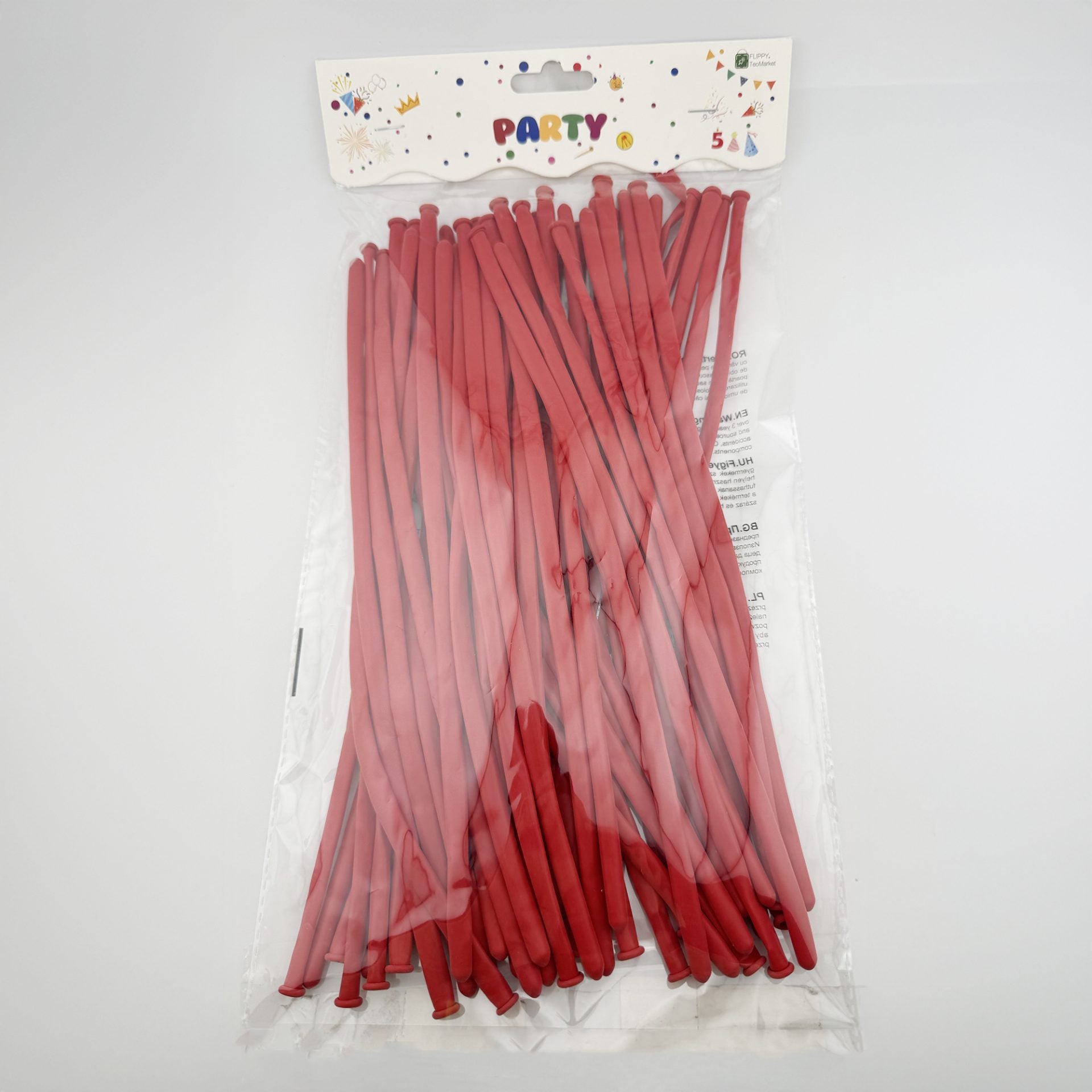 Baloane de Modelaj, Set 50 bucati, Model Standard, din Latex, 30 x 1.5 cm, 1.8 g per unitate, pana la 150 cm, Rosu