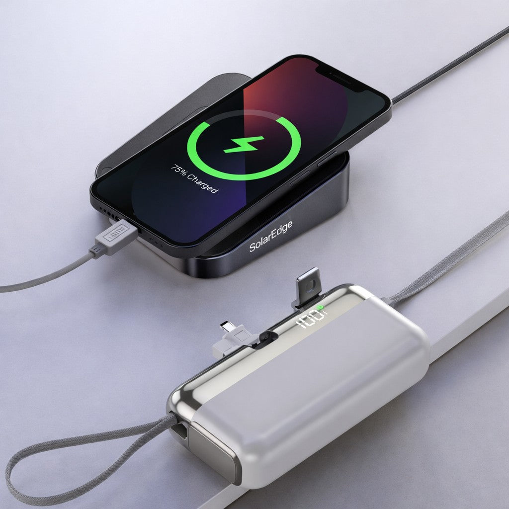 Baterie Externa, Power Bank, Capsule, 10000 mAh, Design Compact, Incarcare Rapida, Compatibilitate Universala, 9 x 5 x 2,5 cm, Alb