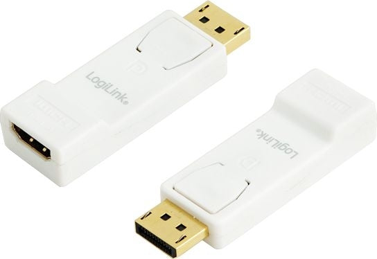 ADAPTOR video LOGILINK, DisplayPort (T) la HDMI (M), conectori auriti, rezolutie maxima Full HD (1920 x 1080) la 30 Hz, alb, "CV0057"