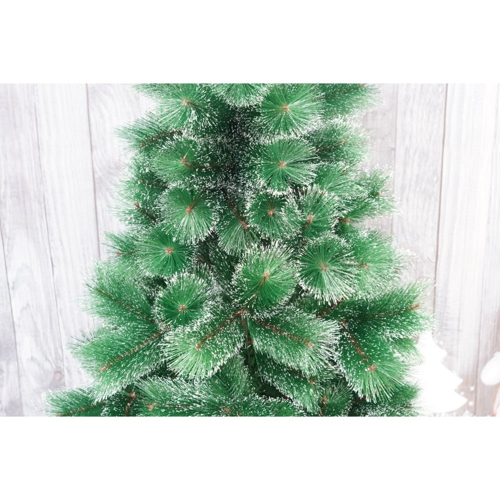 Brad artificial de Craciun tip pin nins, pentru interior/exterior, inaltime 90 cm, verde, suport pastic inclus