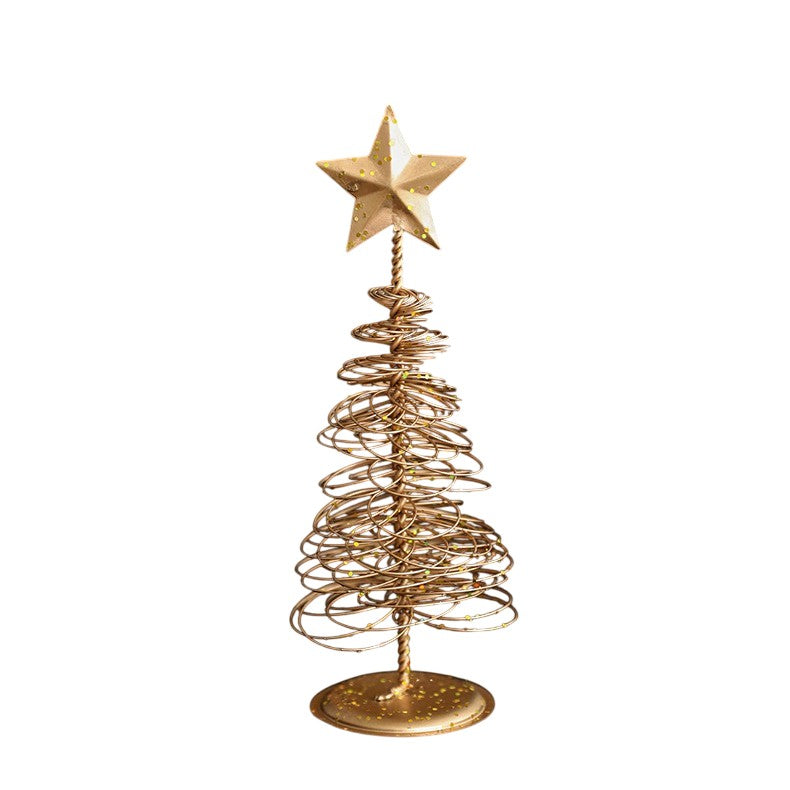 Brad de Craciun Ornament, Decoratiune Brad micut din Metal, inaltime 16 x 6.5 x6.5 cm, Ornament de Craciun, Auriu