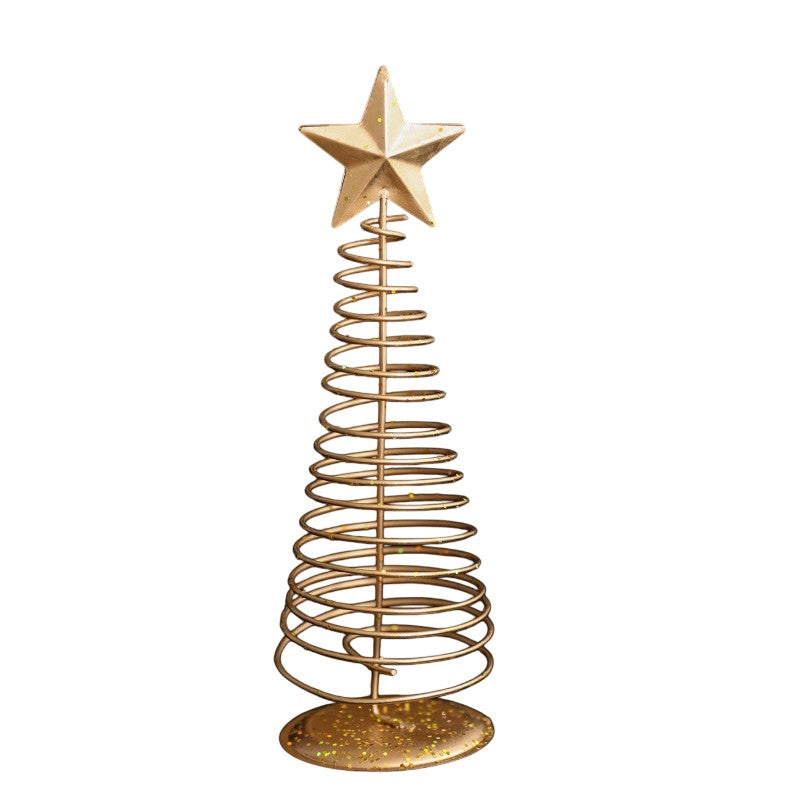 Brad de Craciun Ornament, Decoratiune Brad micut din Metal, inaltime 19.5 x 6.5 x6.5 cm, Ornament de Craciun, Auriu