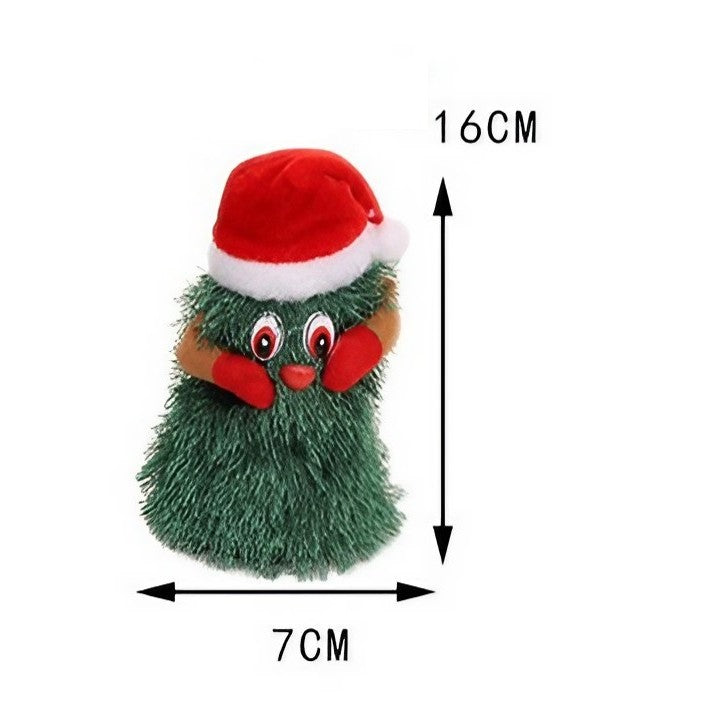 Bradut Dansator si Cantaret, Decoratiune de Craciun, Jucarie Interactiva, 16 cm Inaltime, Verde