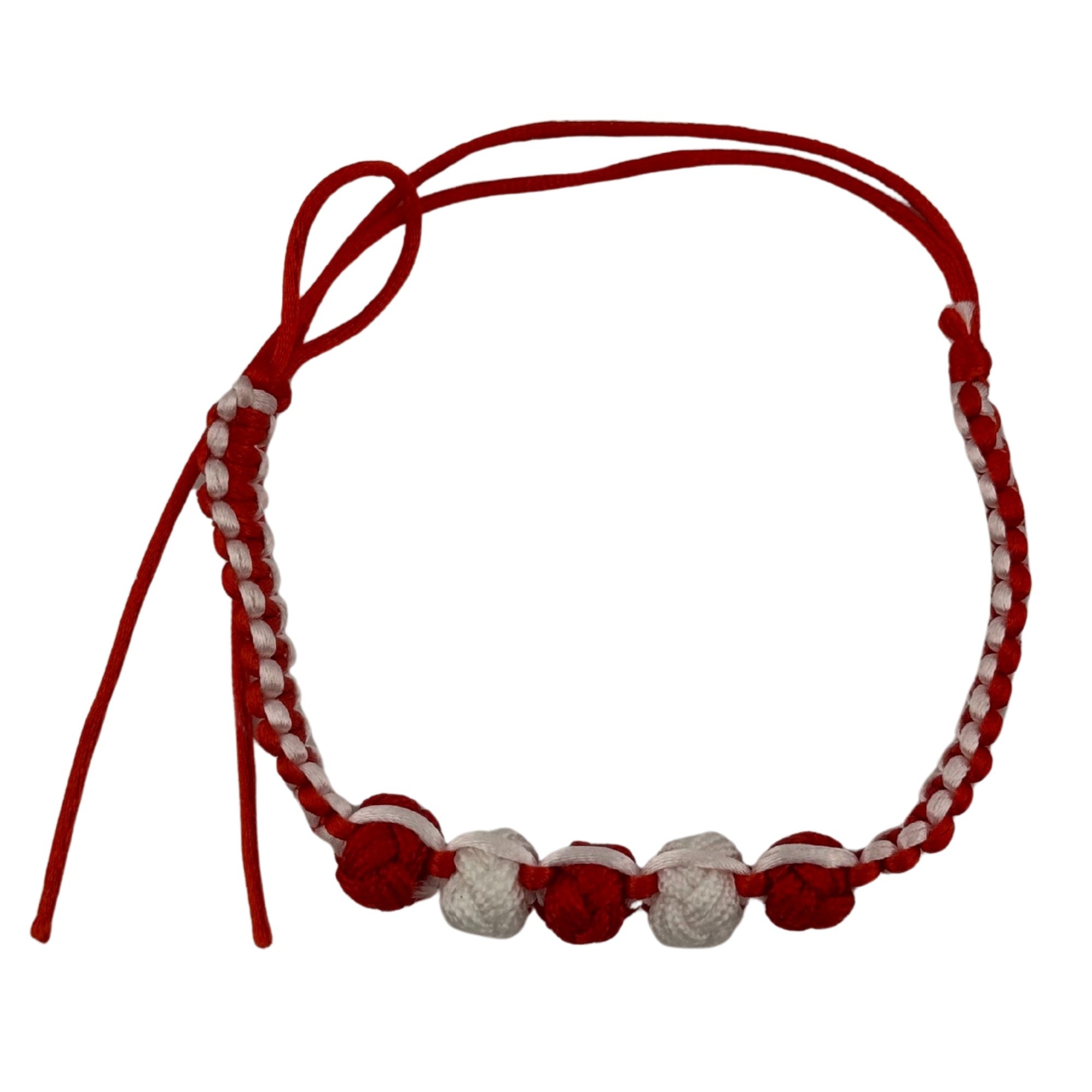 Bratara Handmade Alb-Rosu