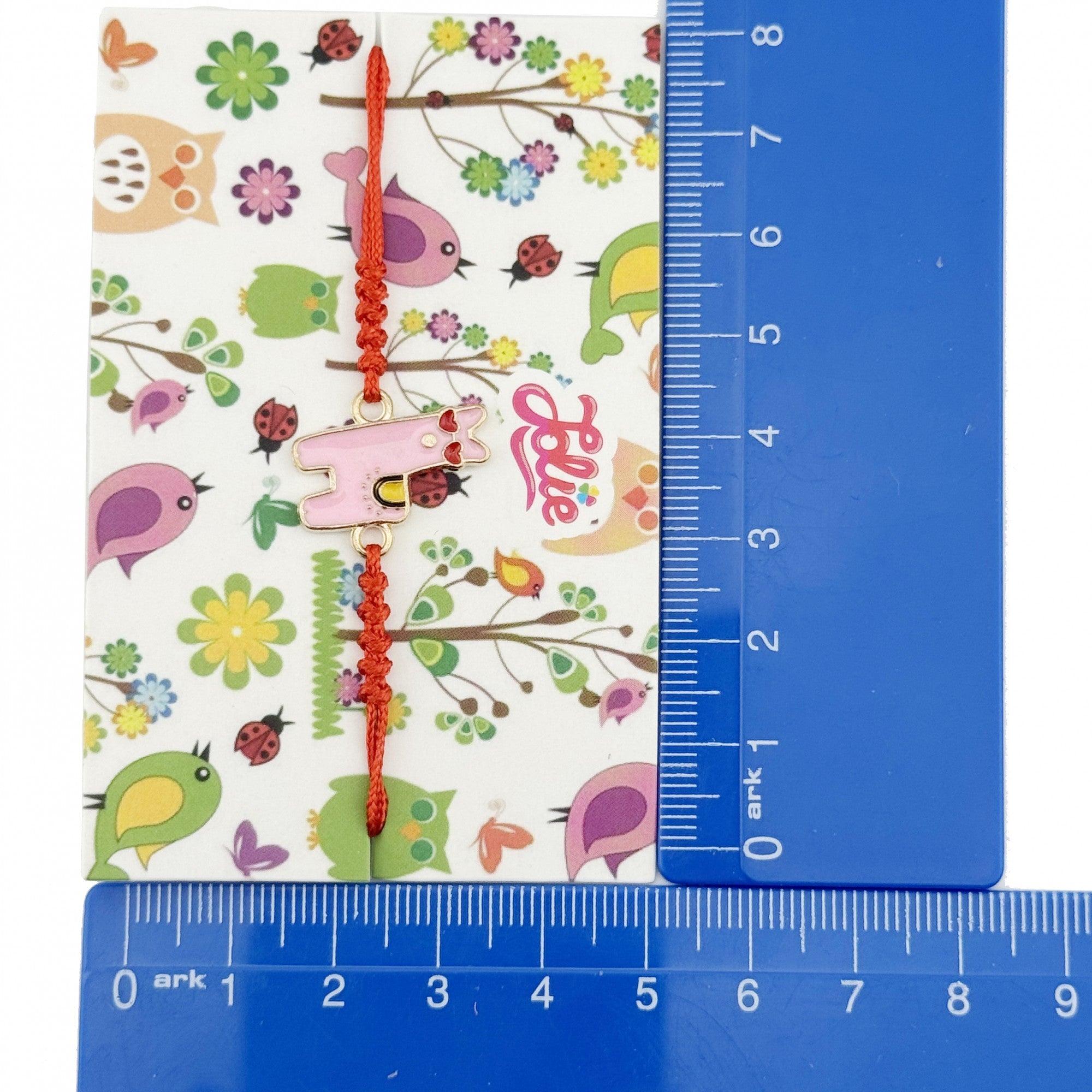 Bratara pentru Copii, Model Alpaca, Snur Impletit Rosu Reglabil, Auriu