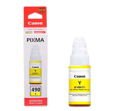 Cartus Cerneala Original Canon Yellow, GI-490Y, pentru G1400|G2400|G3400, 70ml, , "BS0666C001AA"