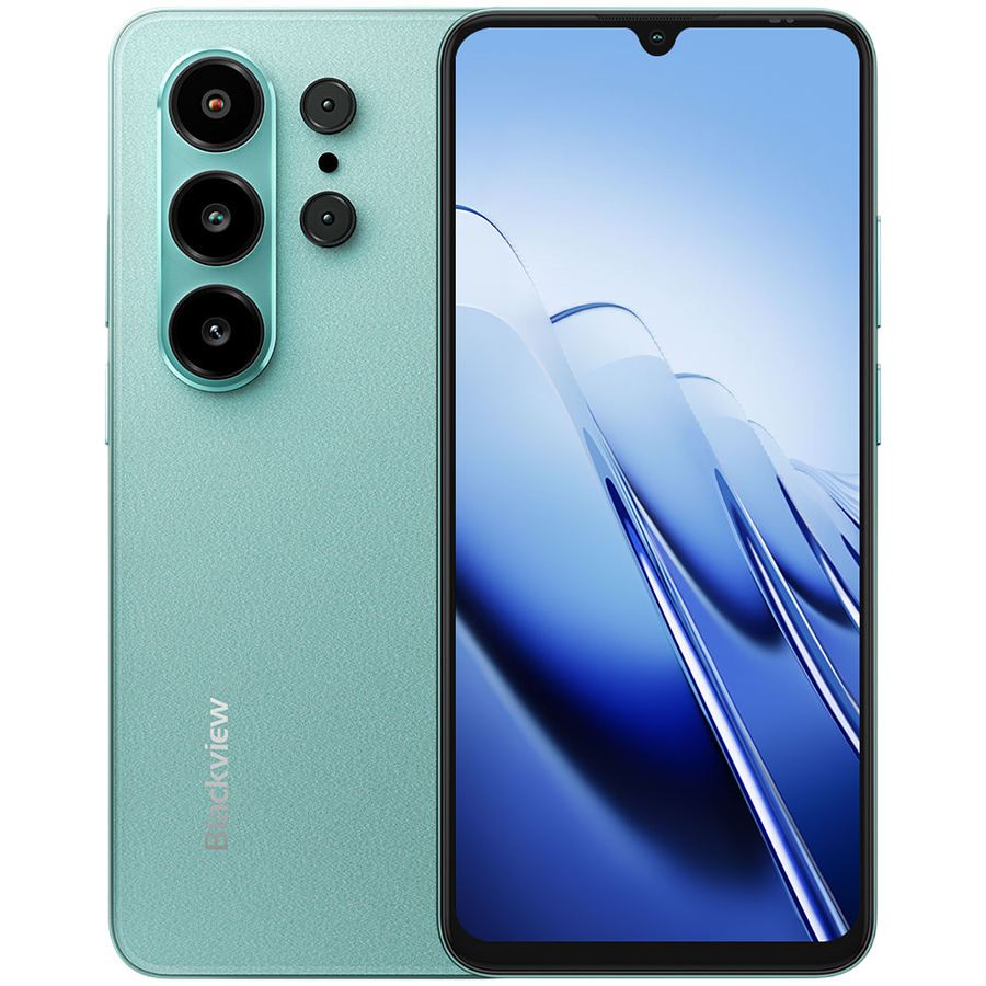 Blackview WAVE 10 LTE 6.88-inch HD IPS 720x1640 120Hz 8+128GB Unisoc UMS9230E Octa Core 1.6GHz CAM 13MP/32MP Face ID Fingerprint 5000mAh No Charger Android 16 Mint Green "BV_WAVE 10-MG_EU"