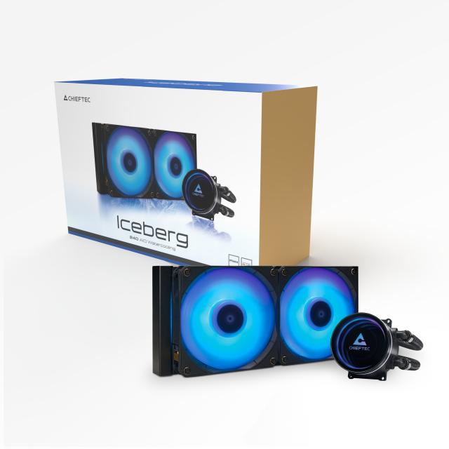 COOLER Chieftec "Iceberg 240 RGB", skt. Intel si AMD, racire cu lichid, 2 x 120mm, 500 - 2200 RPM, iluminare RGB - infinity mirror cooling block, ventilatoare RGB, negru "CLC-240RGB"