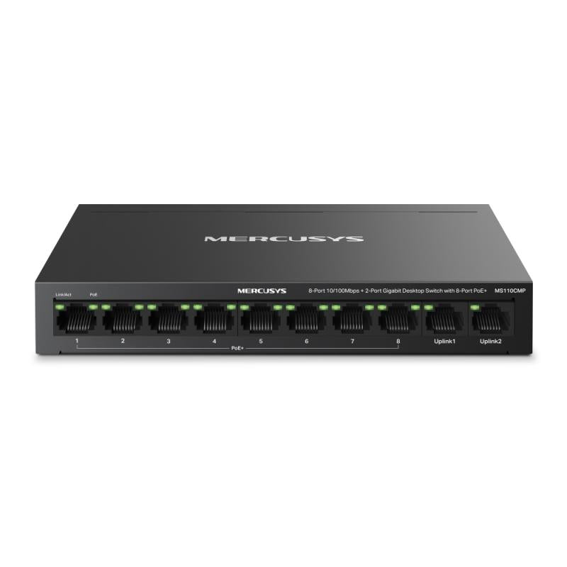 Mercusys Desk Switch 8PORT MS110CMP (Switch desktop Mercusys 8-Port 10/100 Mbps + 2-Port Gigabit Desktop Switch with...)