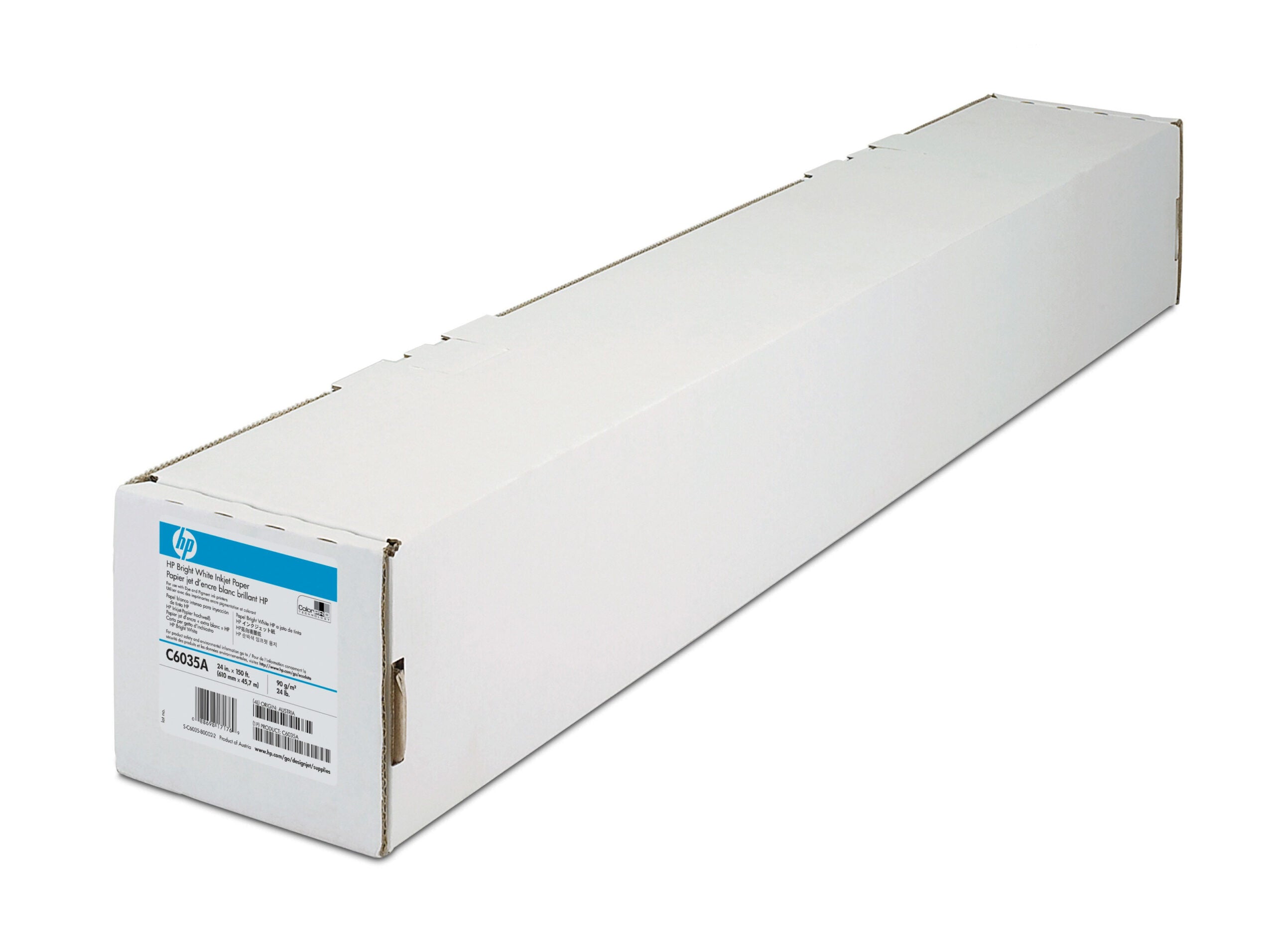HP Bright White Inkjet Paper 4.7 mil , 90 g/m² (24 lbs) , 610 mm x 45.7 m