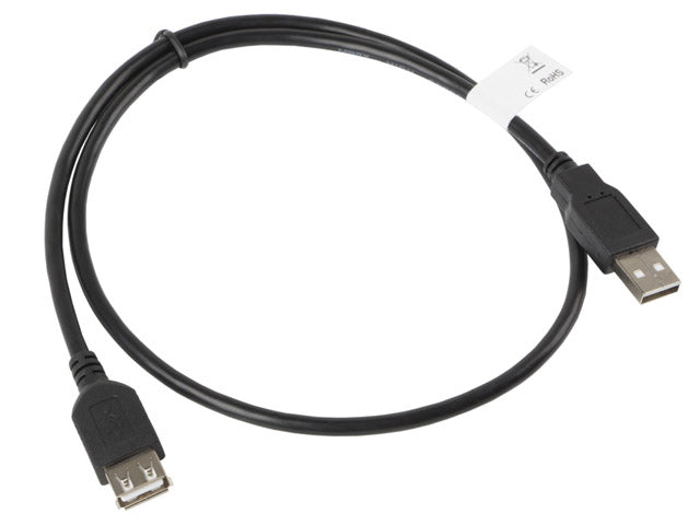 Cablu USB-A M/F 2.0 0,7 m negru "CA-USBE-10CC-0007-BK"