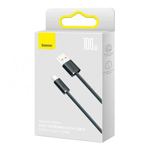 CABLU alimentare si date Baseus, Dynamic Fast Charging Data Cable pt. smartphone, USB (T) la USB Type-C (T), 100W, braided, 2m, gri, "CALD000716" (include TV 0.18lei) - 6932172607449