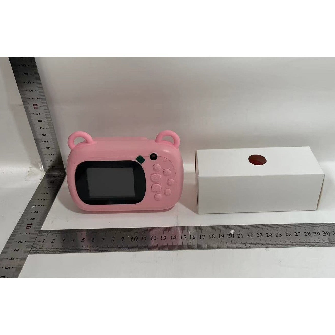 Camera Instantanee pentru Copii, Camera Frontala + Selfie, cu Functie de Printare, Cablu USB-C, Bluetooth, Compatibil iOS/Android, Imprimare APP, Model Iepure Love, Roz