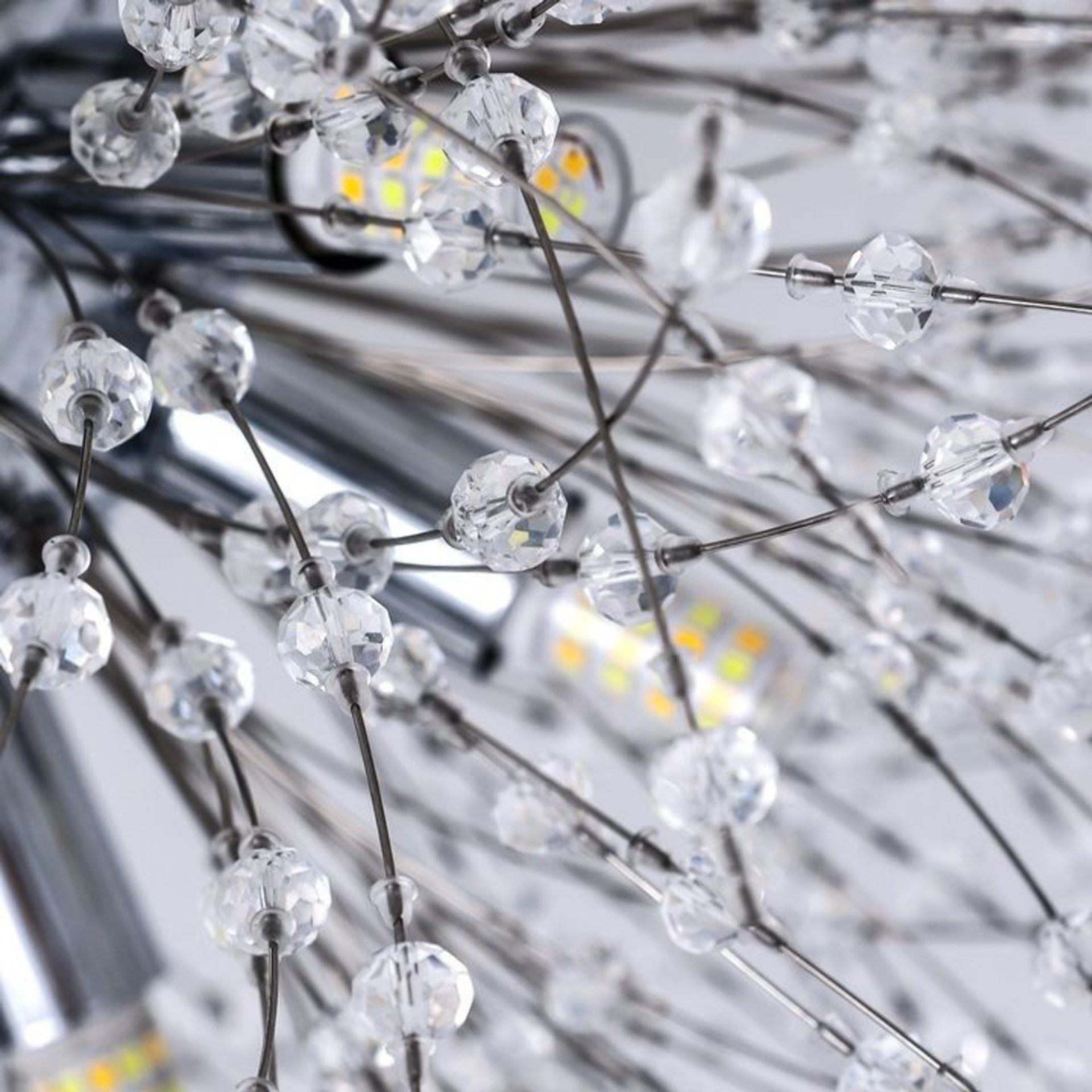 Candelabru Cristal RONDO Vivace, 5x G9, Diametru 40cm, Argintiu Lucios