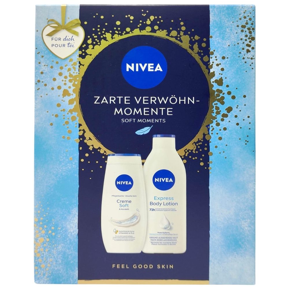 Caseta Cadou, Nivea, Gel de Dus 250, Lotiune de Corp 400 Soft Moments