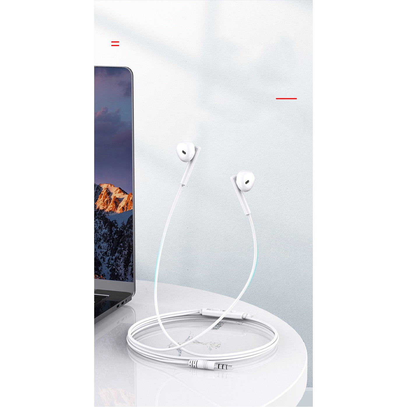 Casti Audio Stereo In-Ear, cu Microfon si cu Port Jack 3,5 mm, 1m,telecomanda pentru apeluri/volum, Flippy Rock ES05 Blister, Alb