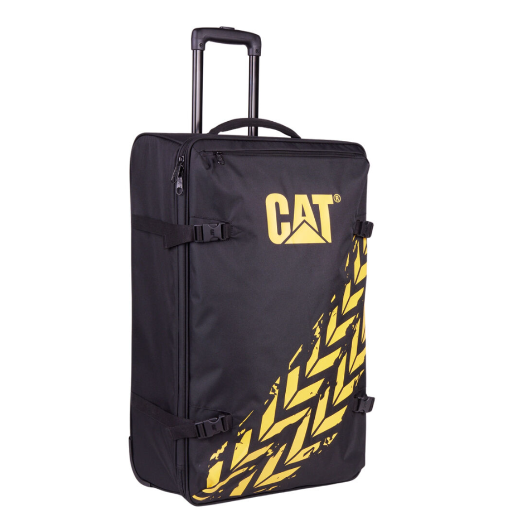 Troller CATERPILLAR Soft Luggage, 43 x 24.5 x 71 cm (Lxlxh), 62L, Polyester - negru cu imprimeu galb "CAT-84596-588"