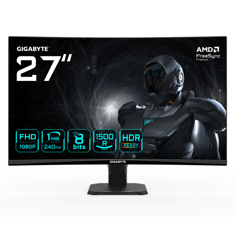 GIGABYTE GS27FC2. Display diagonal: 68.6 cm (27"), Display resolution: 1920 x 1080 pixels, HD type: Full HD, Display technology: LED, Response time: 1 ms, Native aspect ratio: 16:10, Viewing angle, horizontal: 178°, Viewing angle, vertical: 178°. VESA mou