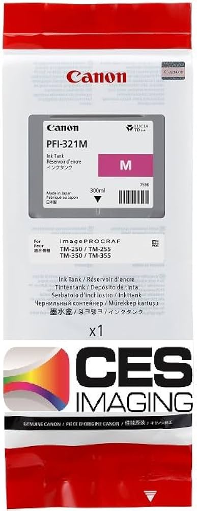 Cartus Cerneala Original Canon Magenta, PFI-321M, pentru IPF TM-240|IPF TM-340, 300ml, ,NOPP, "CF6269C001AA"