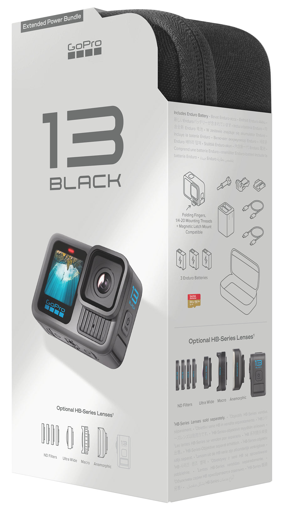 Bundle Camera de actiune H13B Extended Power, 64Gb3x bat Enduro, dual bat "CHDRB-134-RW"